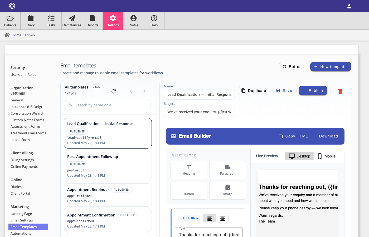 Email editor
